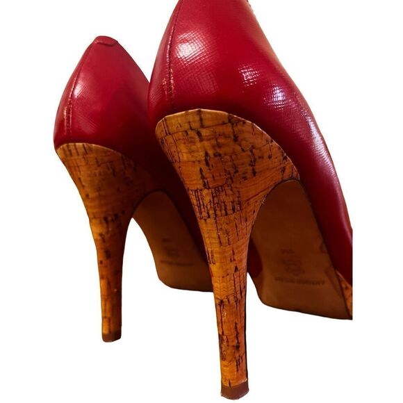 Antonio Melani Red Open Toe Pumps Size 9 - Picture 9 of 11